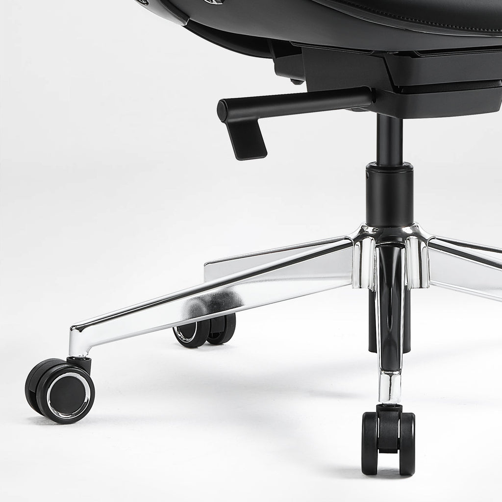 Solid Wood Arm Task Office Chair - Retro PU Leather