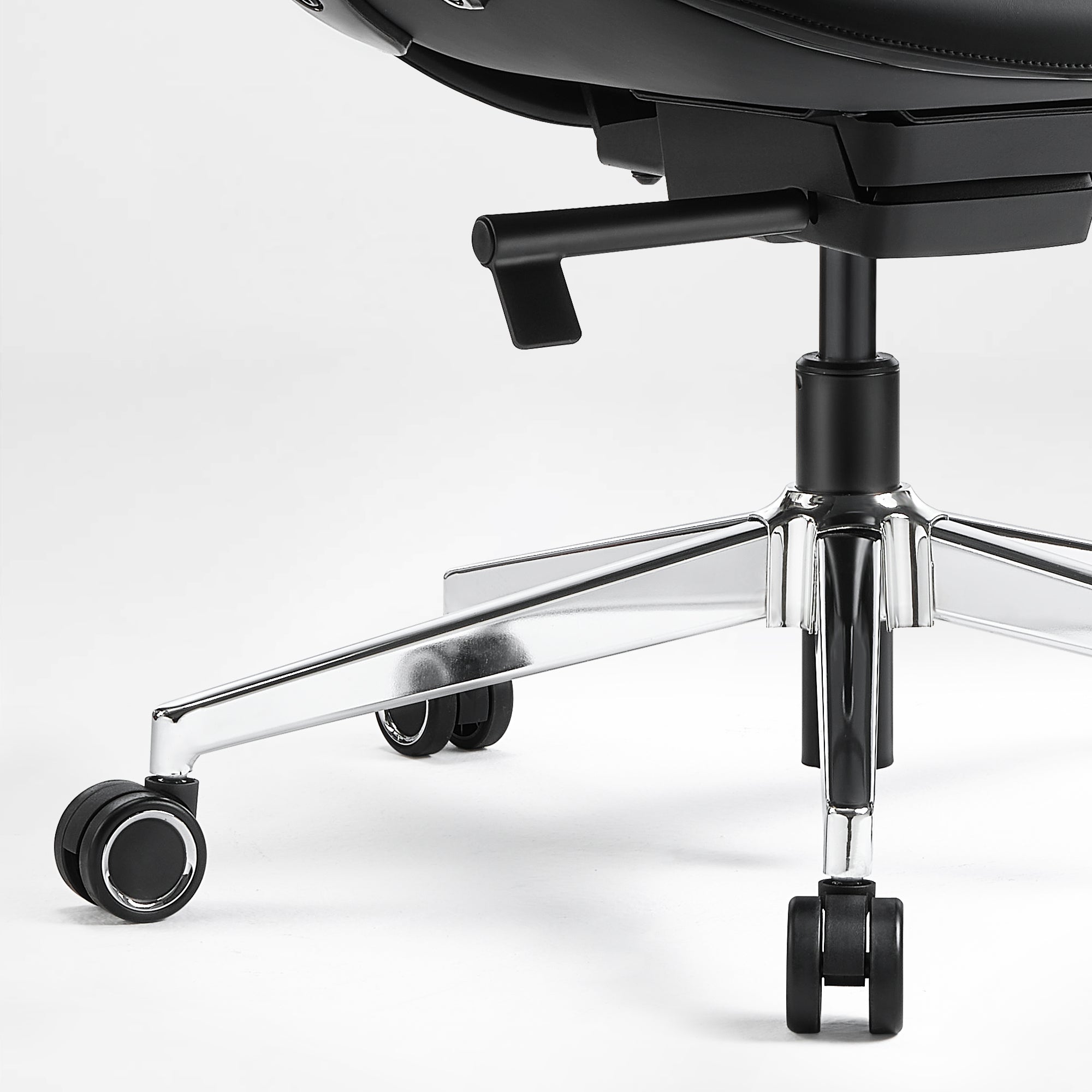 Solid Wood Arm Task Office Chair - Retro PU Leather