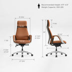 Napa Leather Executive Office Chair - Fully Adjustable