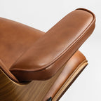 Genuine Leather Executive Office Chair - Classic Ergonomic Design
