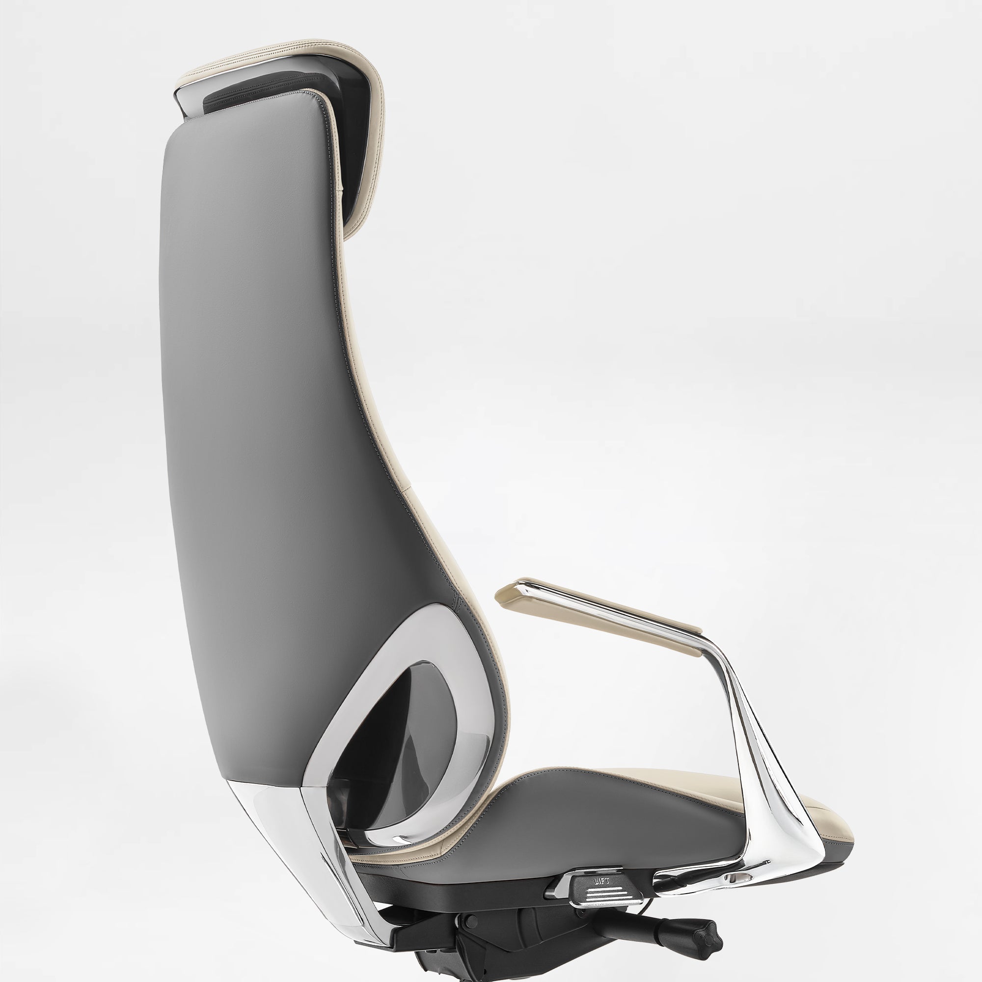 Genuine Leather Executive Office Chair - Butterfly Design High Back