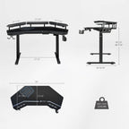 Wing-Shaped Standing Desk (63x23)