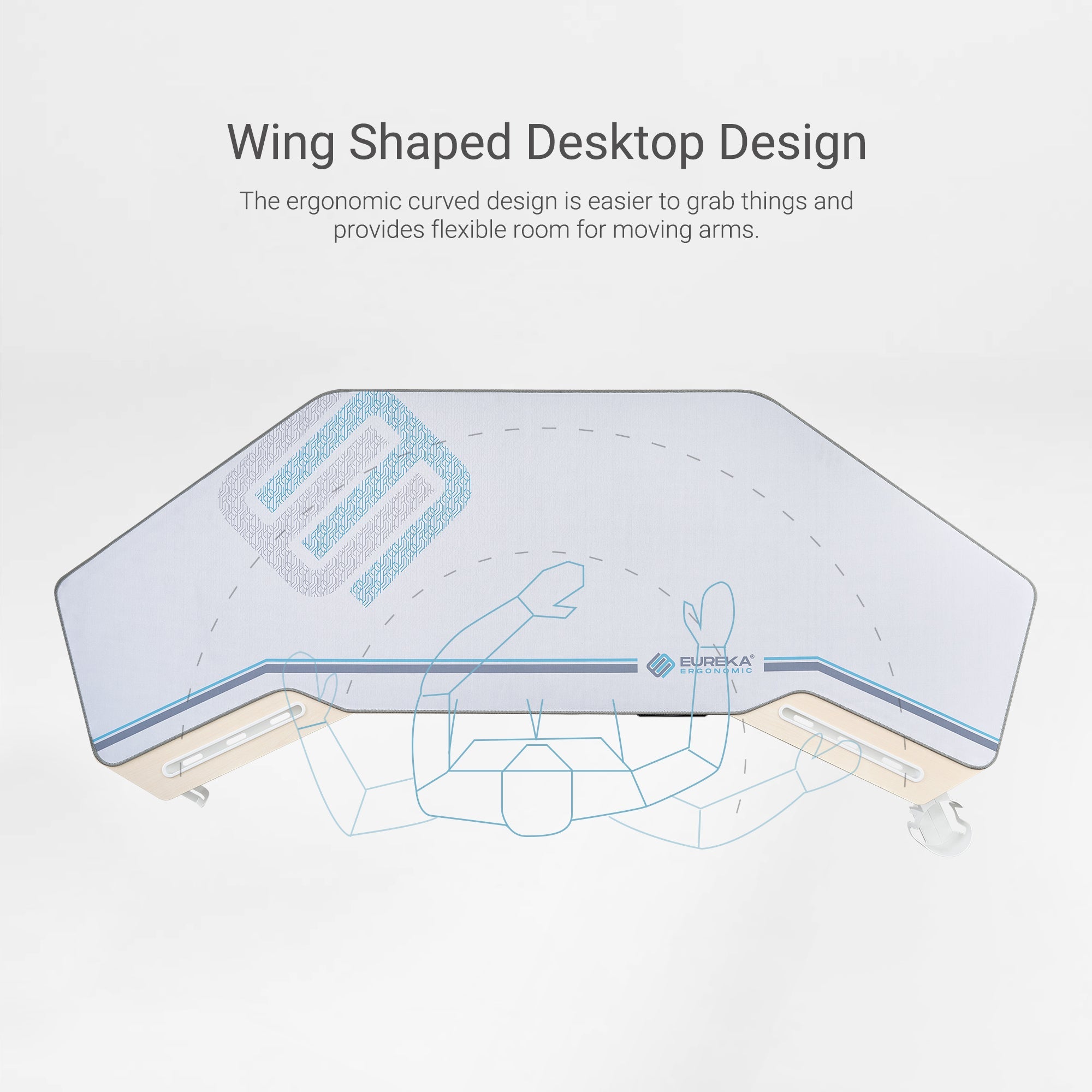 Wing-Shaped Studio Desk (73x23)