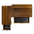 63x23 L-Shaped Height Adjustable Executive Desk, Handcrafted Walnut