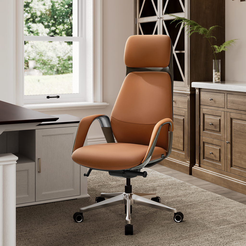 Napa Leather Executive Office Chair - Fully Adjustable