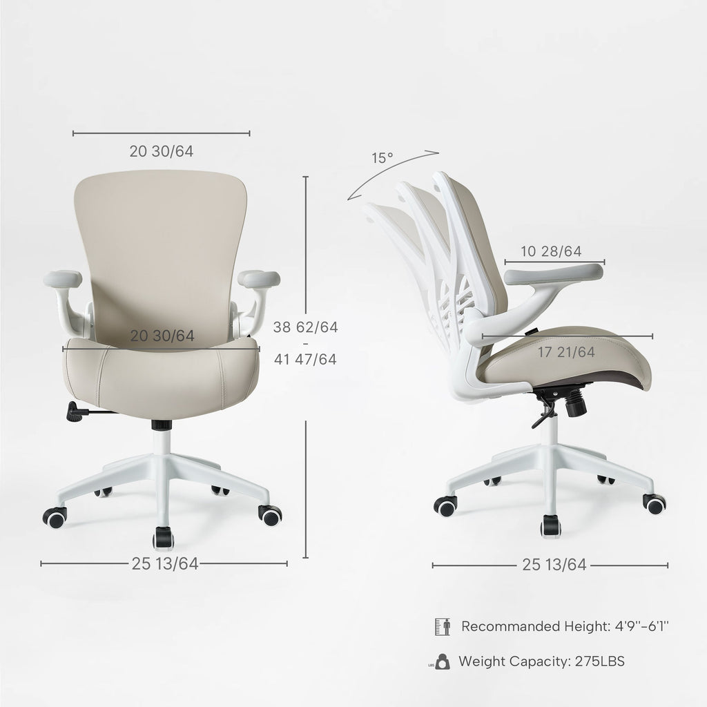 Ergonomic Office Chair - Full PU Leather Versatile Stylish Comfort