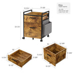 23'' Rolling File Cabinet with Drawer