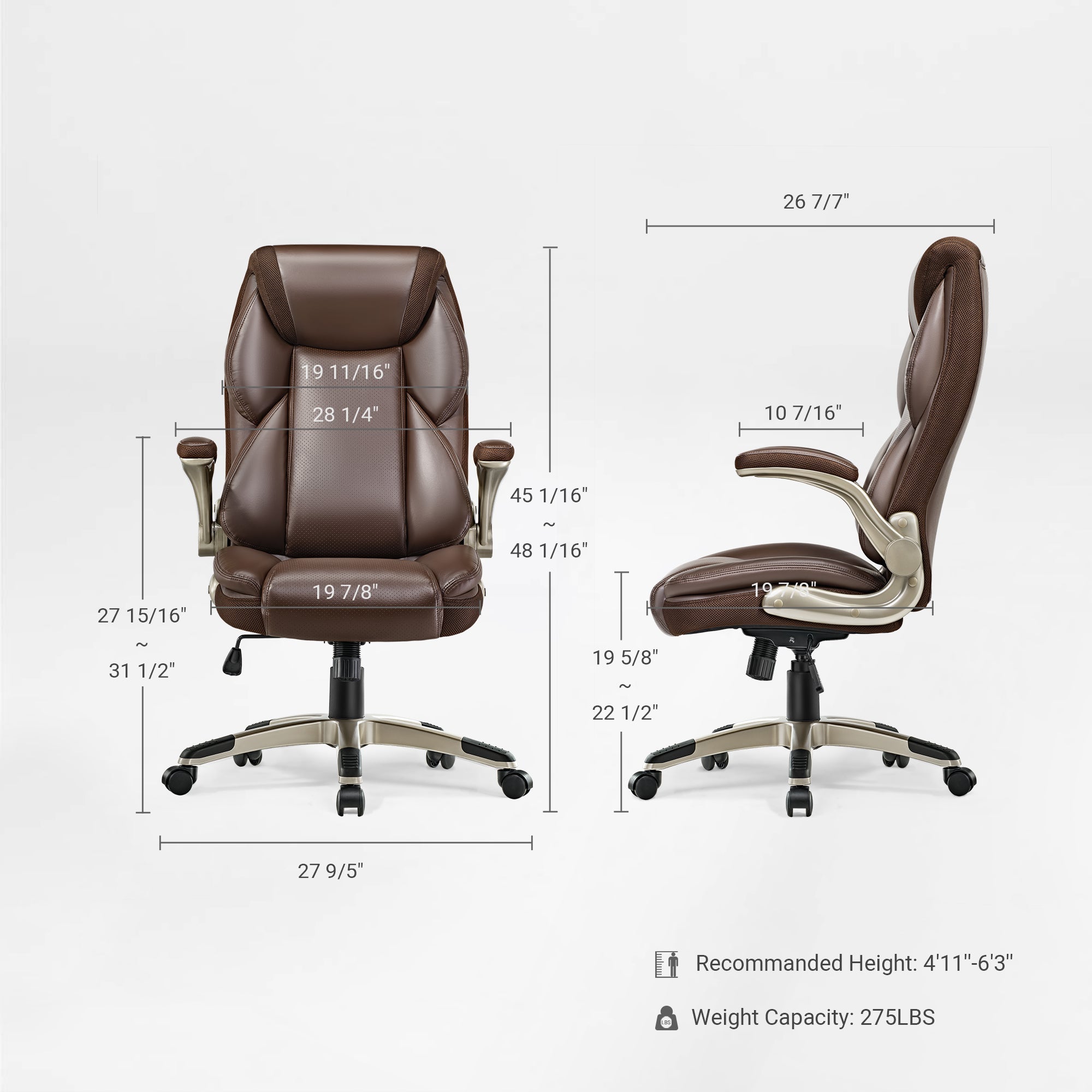 Faux Leather Home Office Chair - Ergonomic Cream
