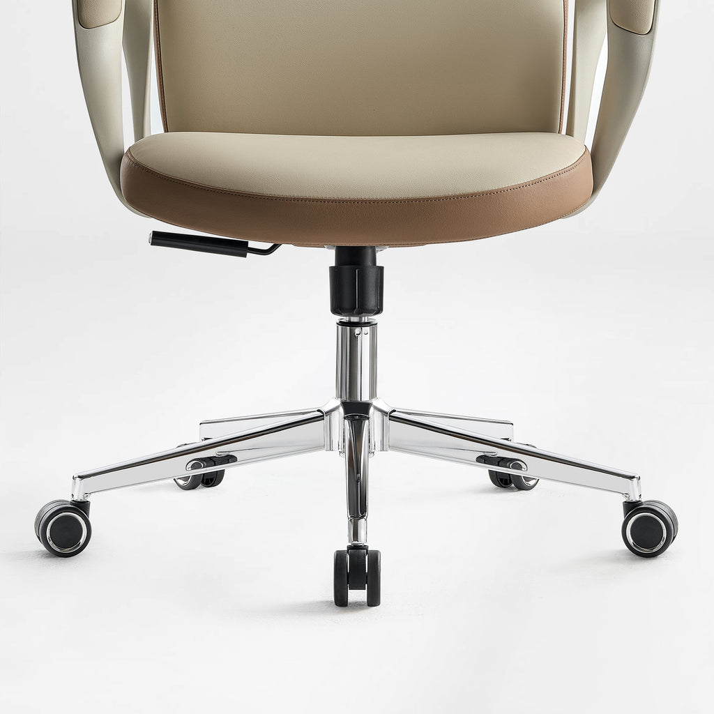 Faux Leather Executive Ergonomic Office Chair - Contoured Spine Support