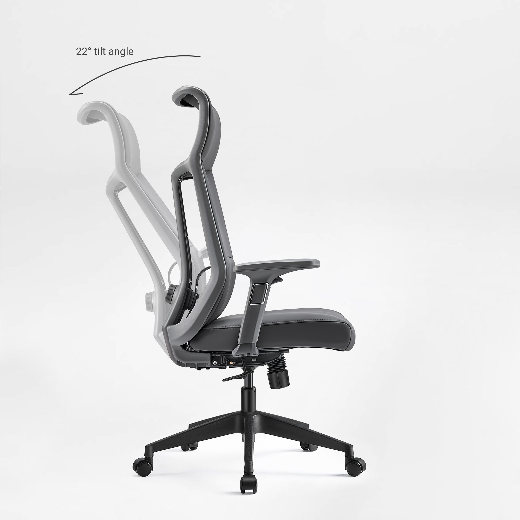 Microfiber Leather Office Chair - Dual-Layer Contoured Ergonomic