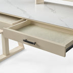 63x29 Executive Height Adjustable Standing Desk with Walnut Desktop and Drawers