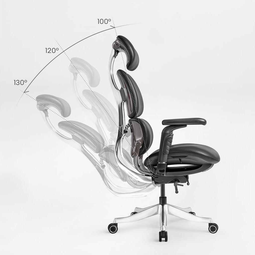 Ergonomic Executive Office Chair - PU Leather 4D Armrests Self-Adapting