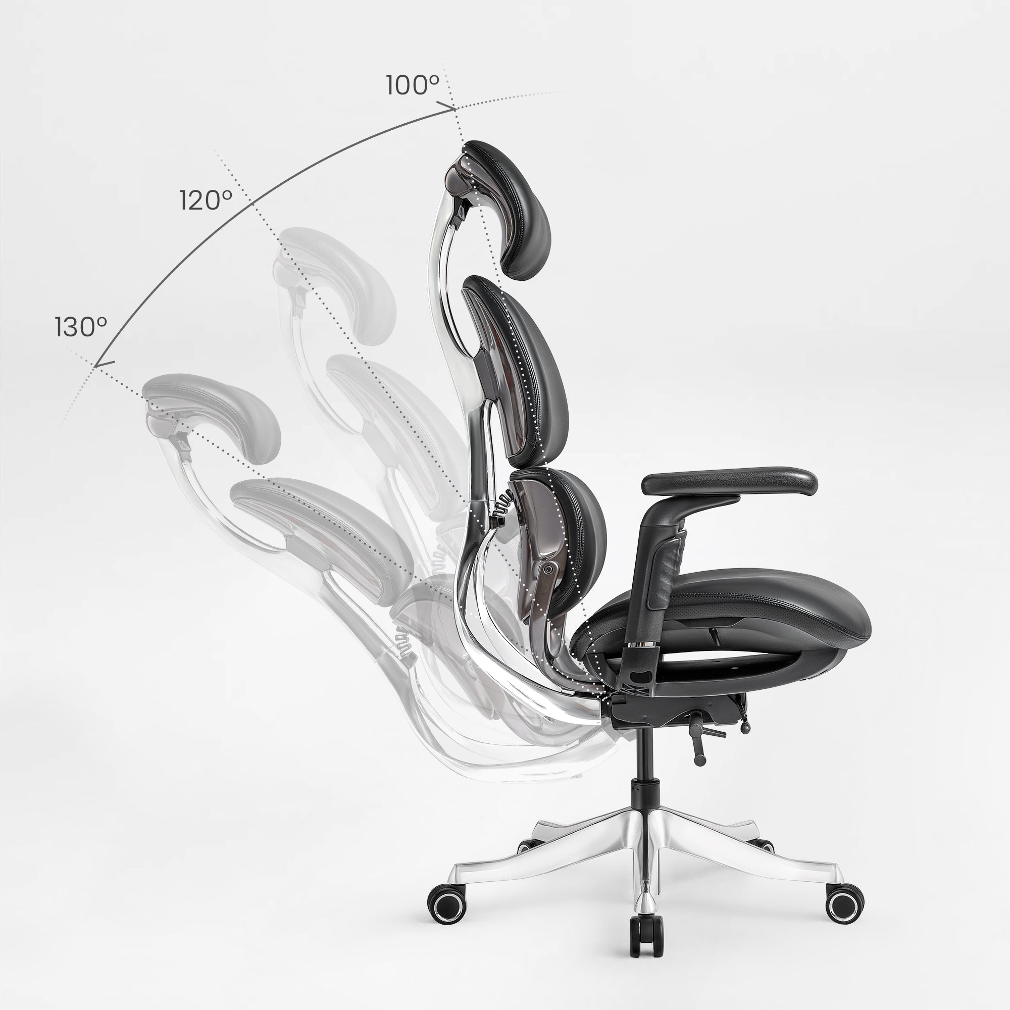 Ergonomic Executive Office Chair - PU Leather 4D Armrests Self-Adapting
