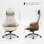 Napa Leather Executive Chair - Soft Curves Upholstered Frame