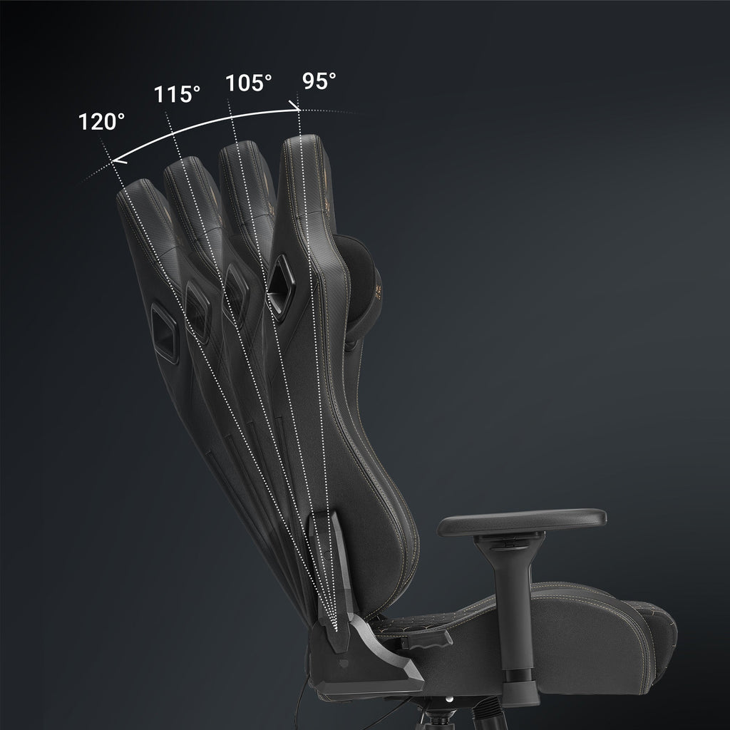 Ergonomic Gaming Chair with Footrest, Black and Yellow