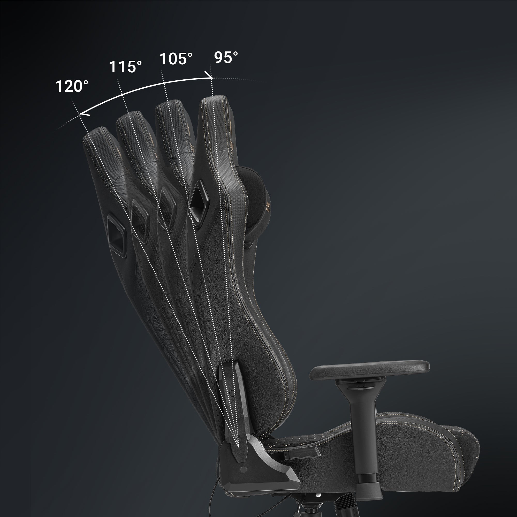 Ergonomic Gaming Chair with Footrest, Black and Yellow