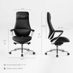 Silicone Leather Executive Office Chair - Clean Lines Home Office