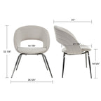 Velvet Dining Chair, Set of 1, Off-White