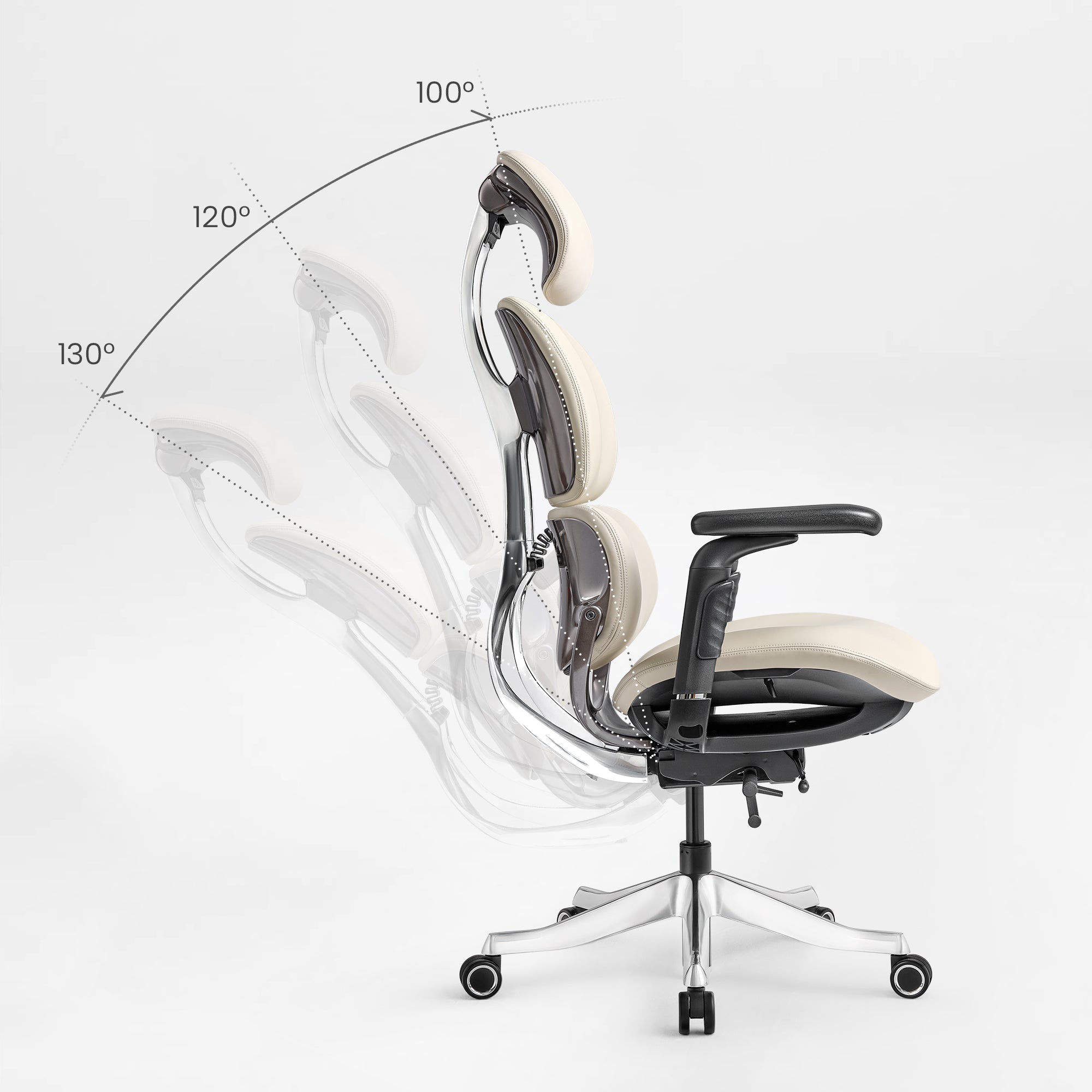 Ergonomic Executive Office Chair - PU Leather 4D Armrests Self-Adapting