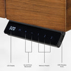 63x29 Executive Height Adjustable Standing Desk with Walnut Desktop and Drawers