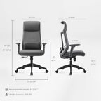 Microfiber Leather Office Chair - Dual-Layer Contoured Ergonomic