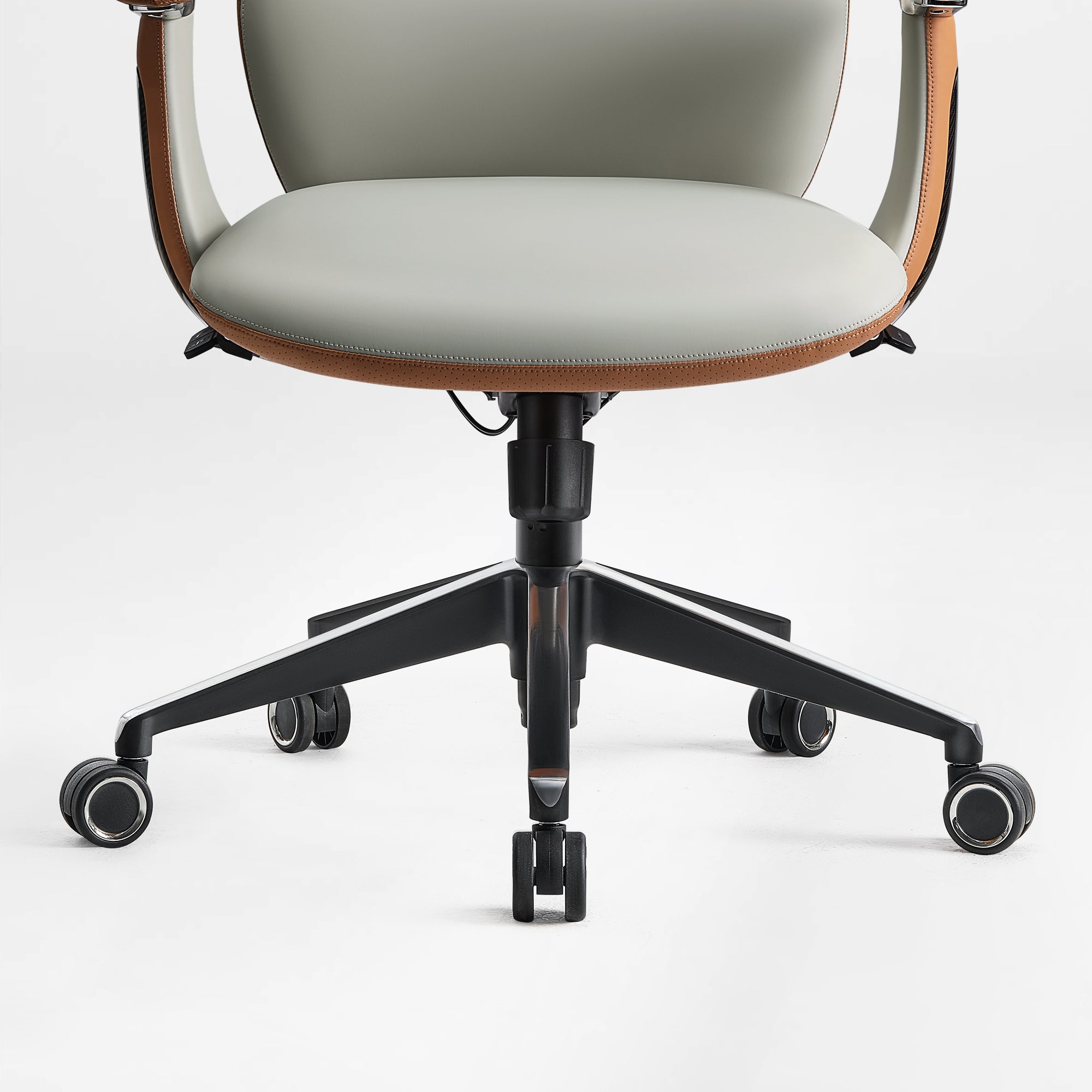 Faux Leather Executive Office Chair - Segmented Back Natural Curve