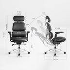 Ergonomic Executive Office Chair - PU Leather 4D Armrests Self-Adapting