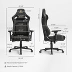 Ergonomic Gaming Chair with Footrest, Black and Yellow
