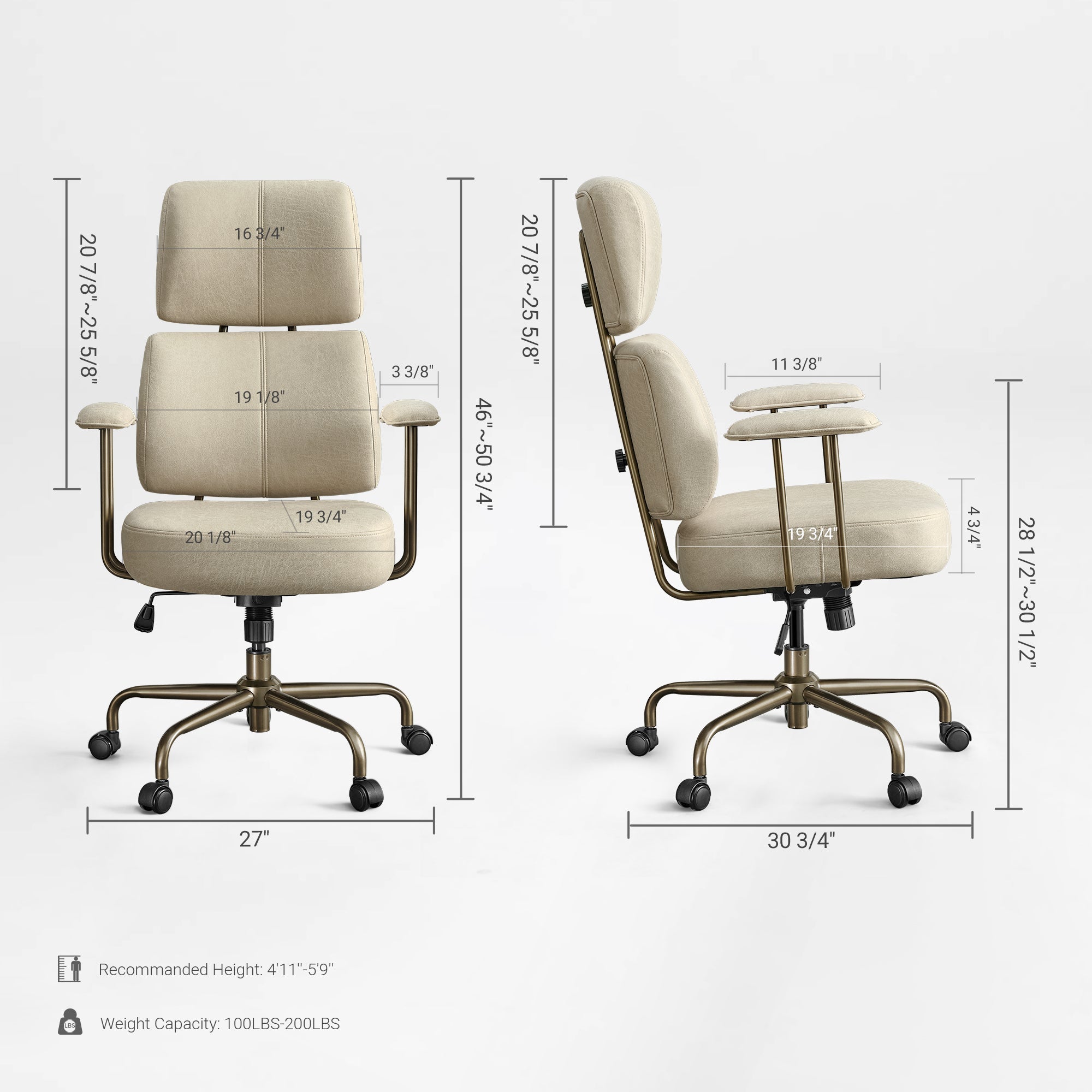 High Back Office Chair - Ultra Soft Cushion Adjustable