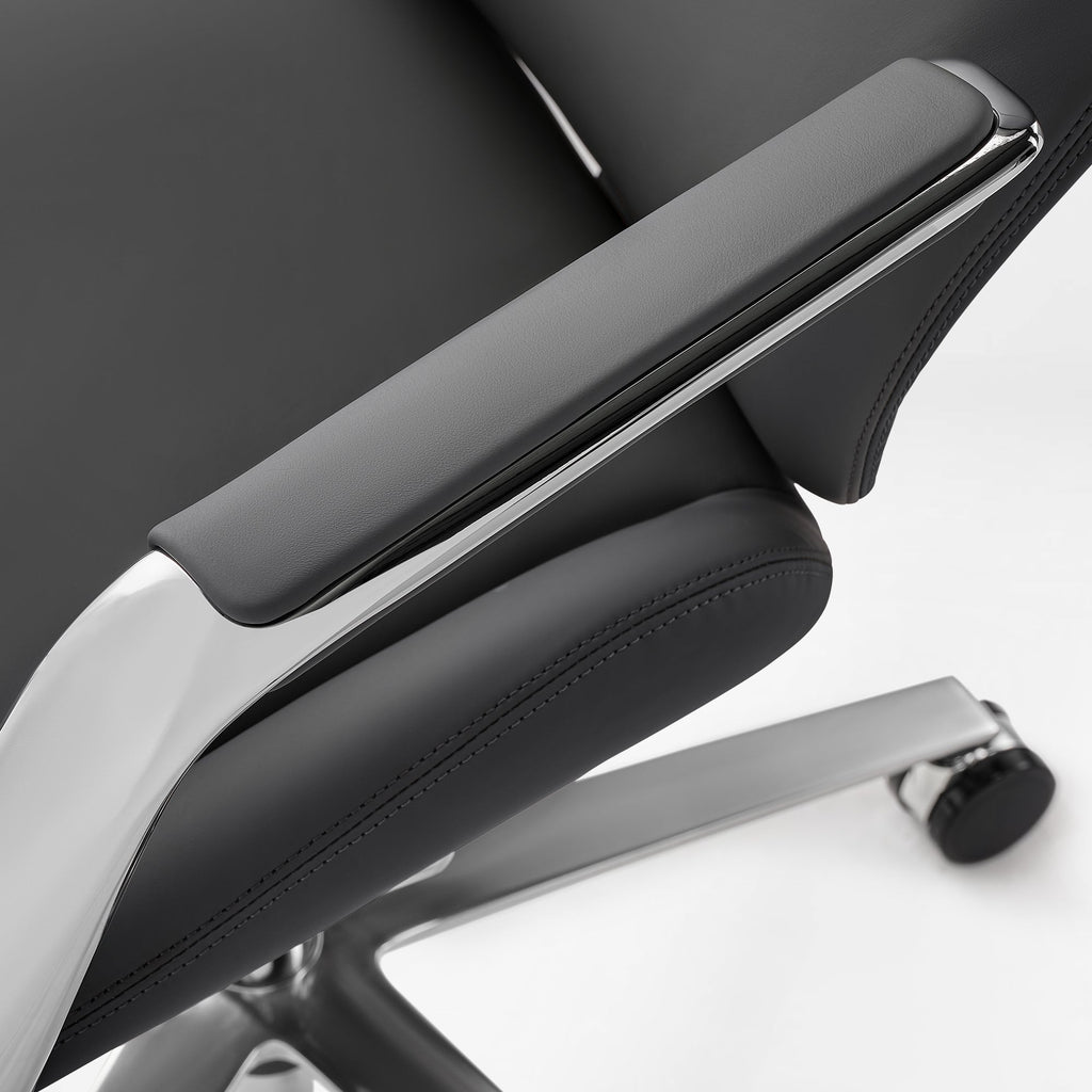 Genuine Leather Executive Office Chair - Butterfly Design High Back
