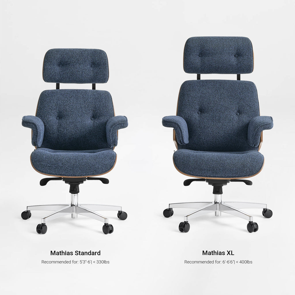 Genuine Leather Executive Office Chair - Classic Ergonomic Design