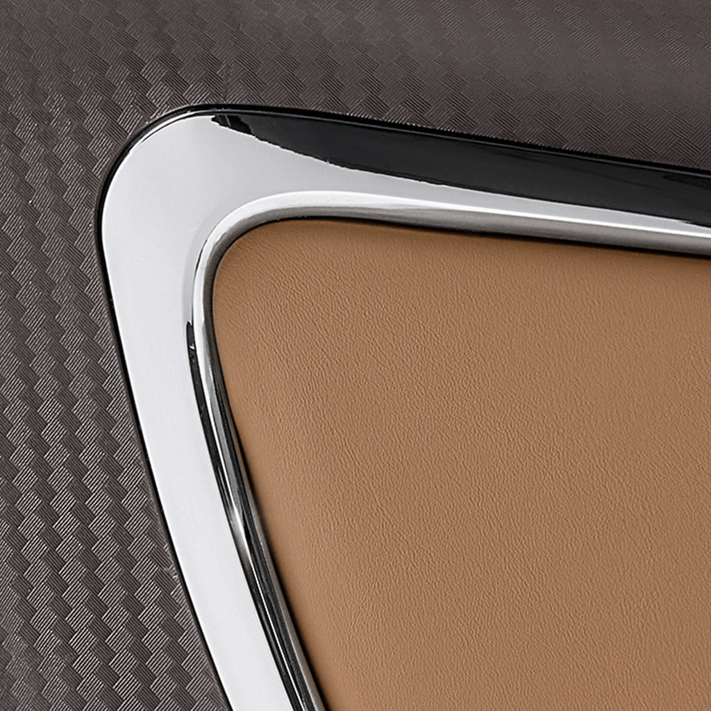 Genuine Leather Executive Office Chair - Leather & Metal Luxury