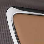 Genuine Leather Executive Office Chair - Leather & Metal Luxury