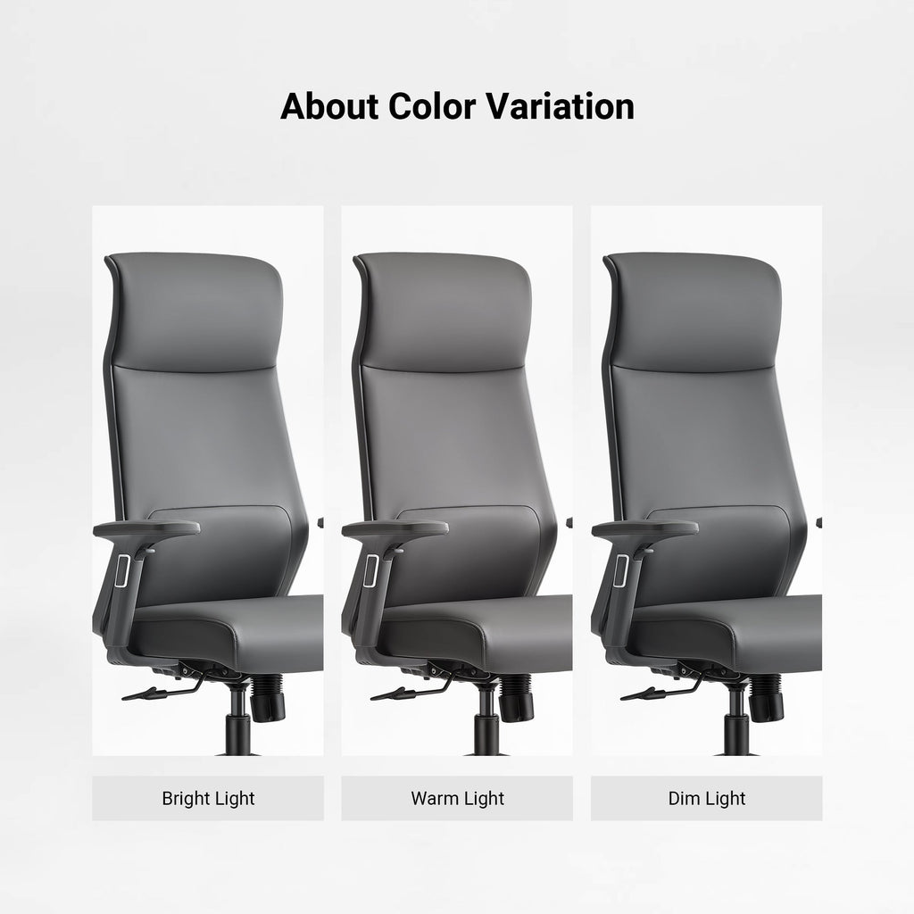 Microfiber Leather Office Chair - Dual-Layer Contoured Ergonomic