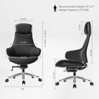 Napa Leather Executive Chair - Soft Curves Upholstered Frame