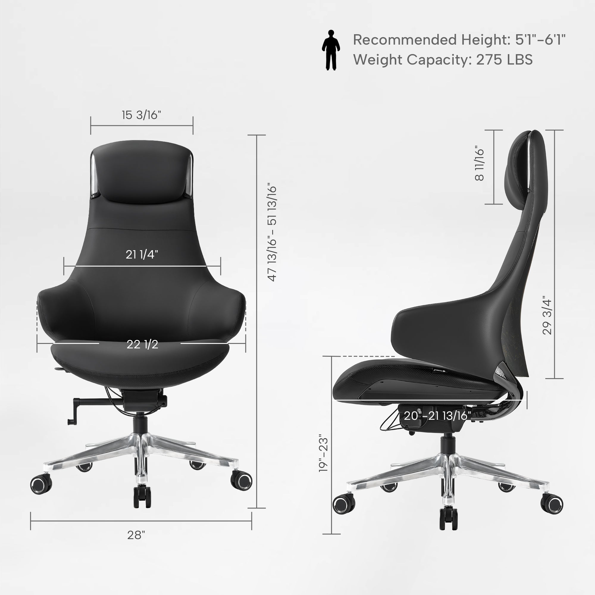 Napa Leather Executive Chair - Soft Curves Upholstered Frame