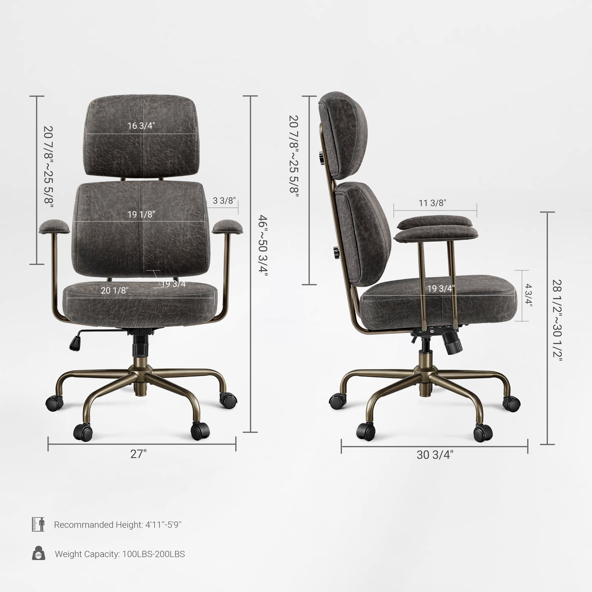 High Back Office Chair - Ultra Soft Cushion Adjustable