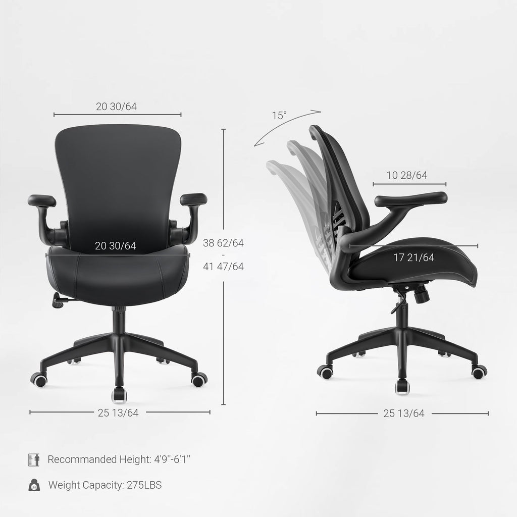 Ergonomic Office Chair - Full PU Leather Versatile Stylish Comfort