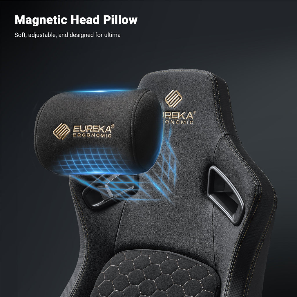 Ergonomic Gaming Chair with Footrest, Black and Yellow