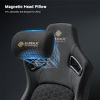 Ergonomic Gaming Chair with Footrest, Black and Yellow