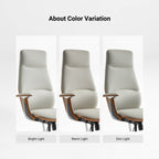 Faux Leather Executive Office Chair - Segmented Back Natural Curve