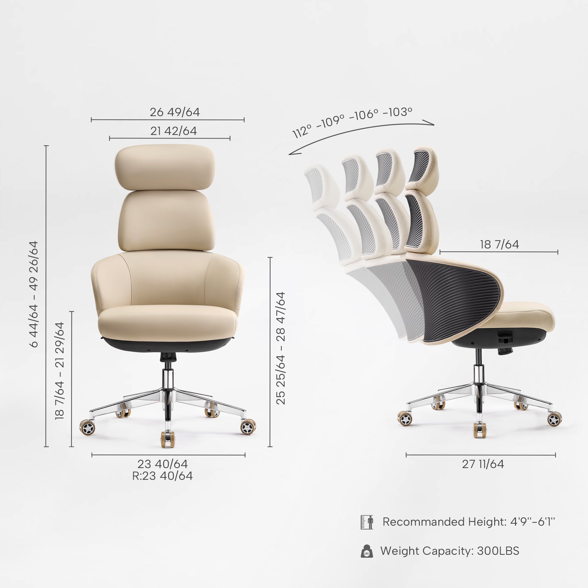 Microfiber Leather Executive Office Chair - Modern Lines Home Office