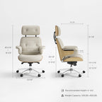 Genuine Leather Executive Office Chair - Classic Ergonomic Design
