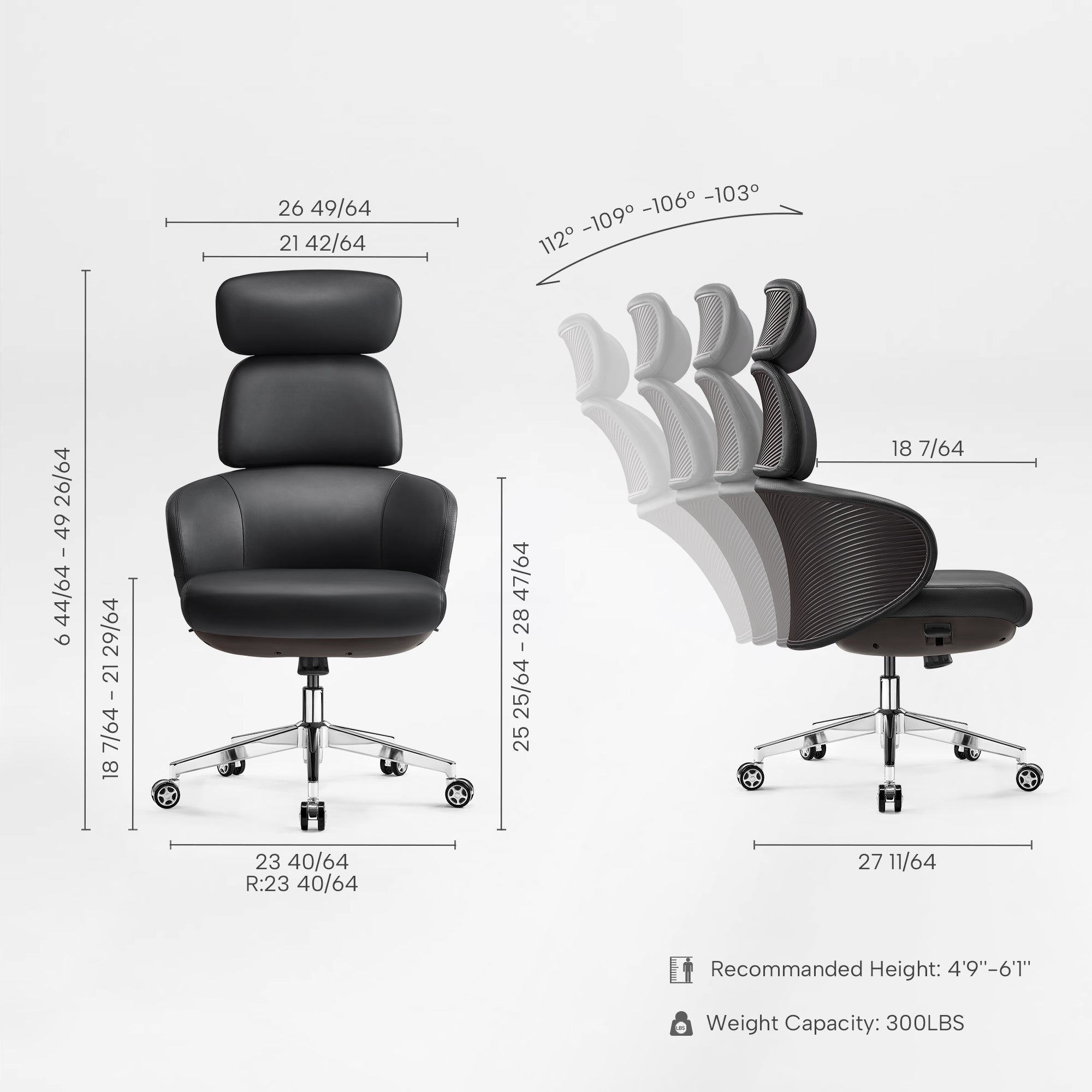 Microfiber Leather Executive Office Chair - Modern Lines Home Office