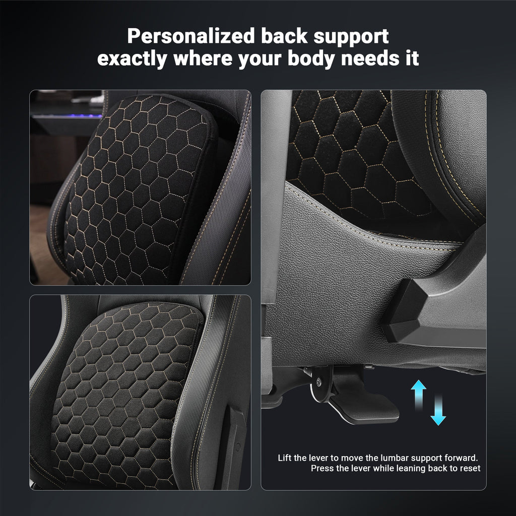Ergonomic Gaming Chair with Footrest, Black and Yellow