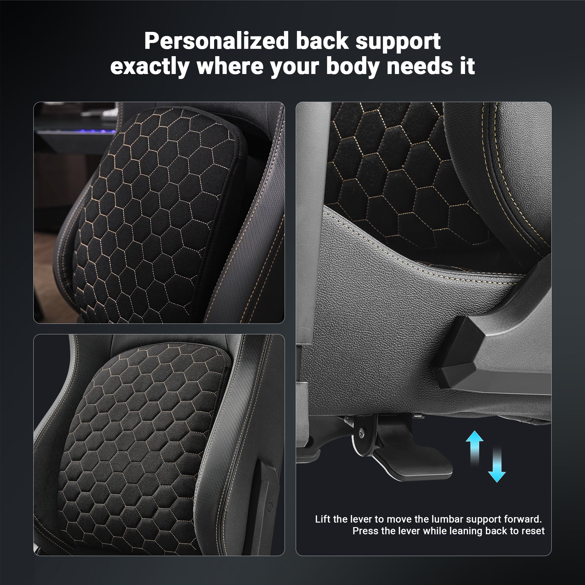 Ergonomic Gaming Chair with Footrest, Black and Yellow