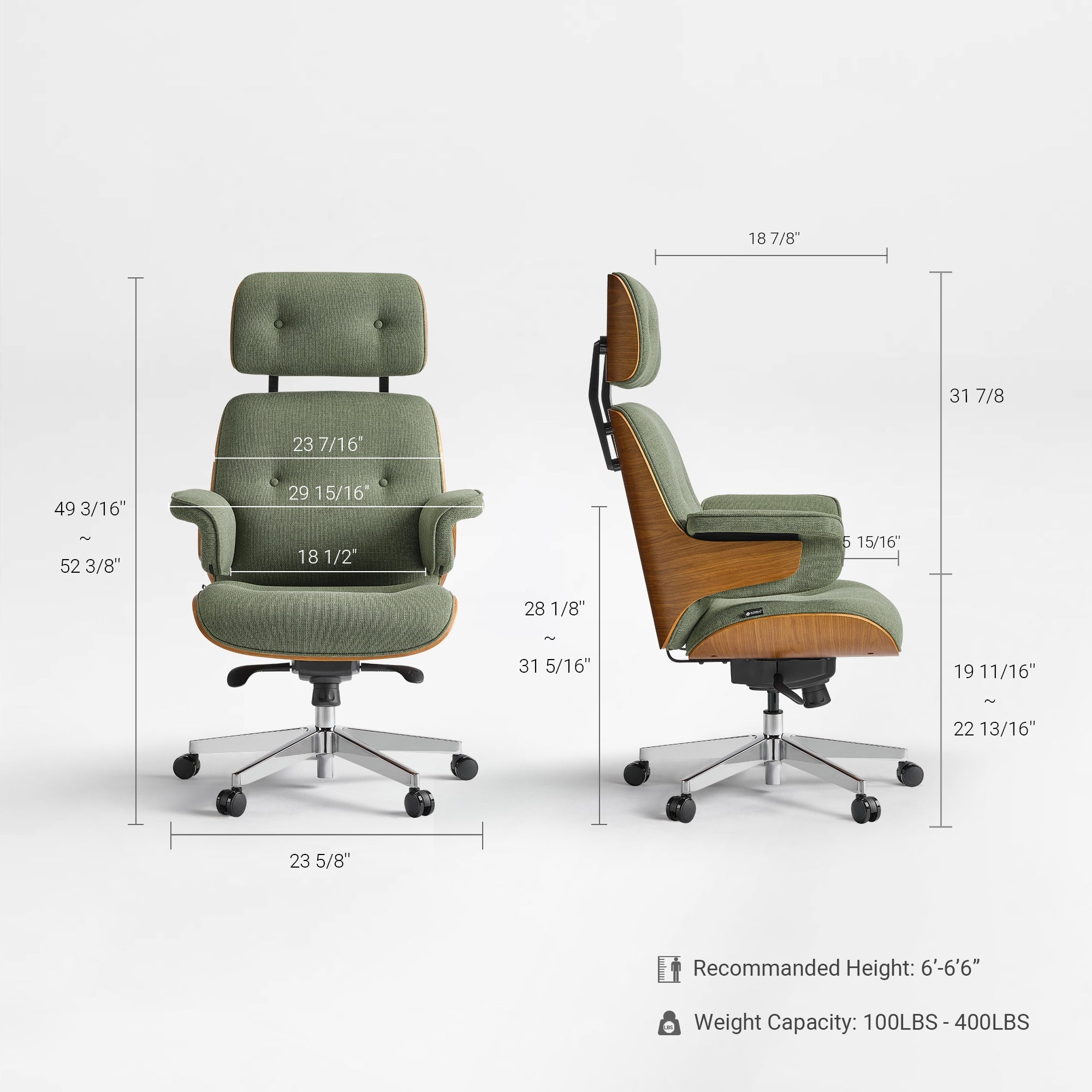Genuine Leather Executive Office Chair - Classic Ergonomic Design