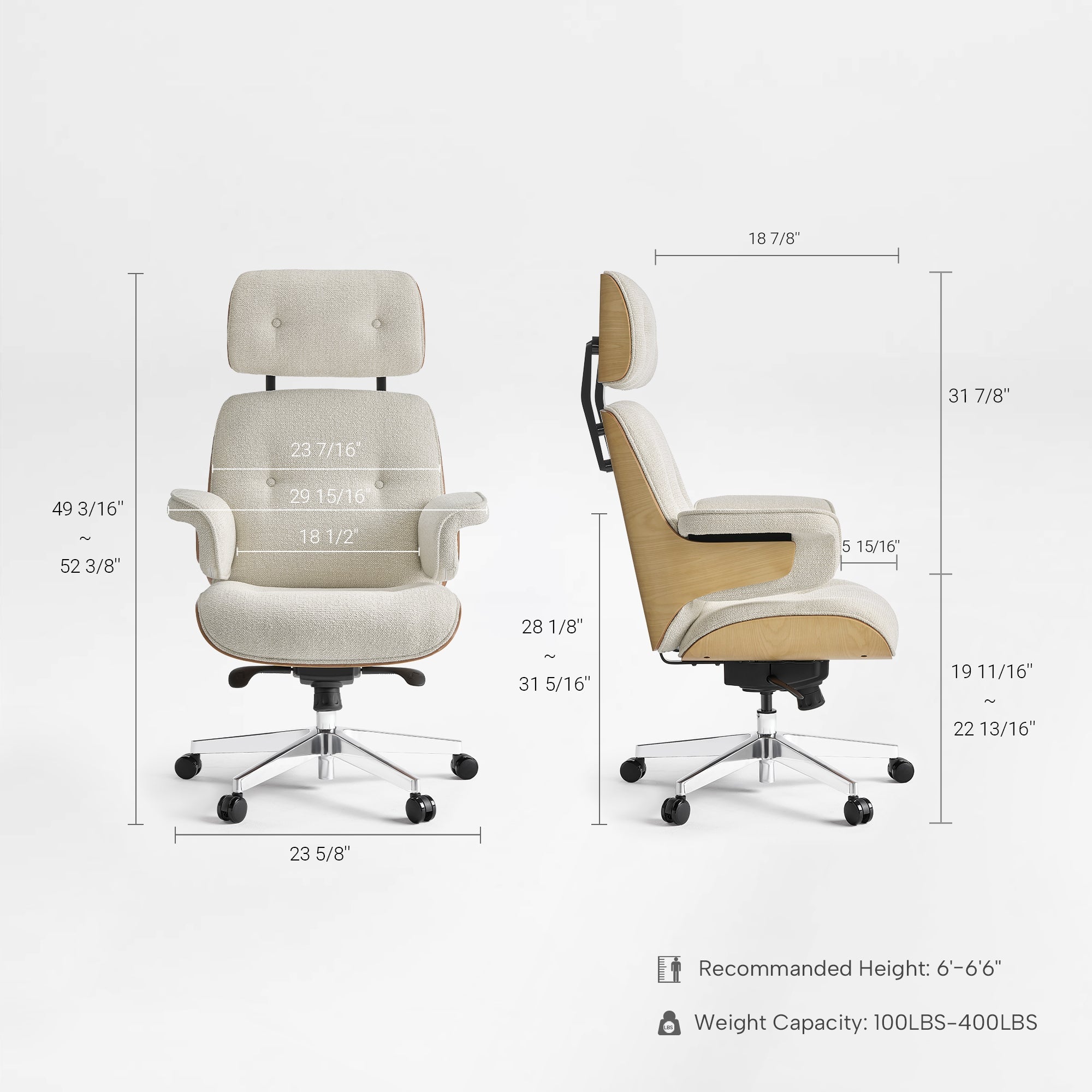 Genuine Leather Executive Office Chair - Classic Ergonomic Design