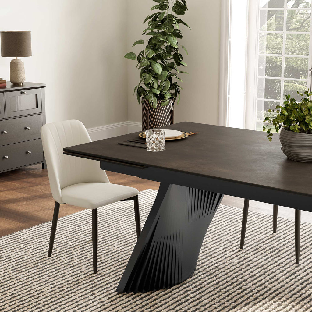 Extendable Rectangular Dining Table, White