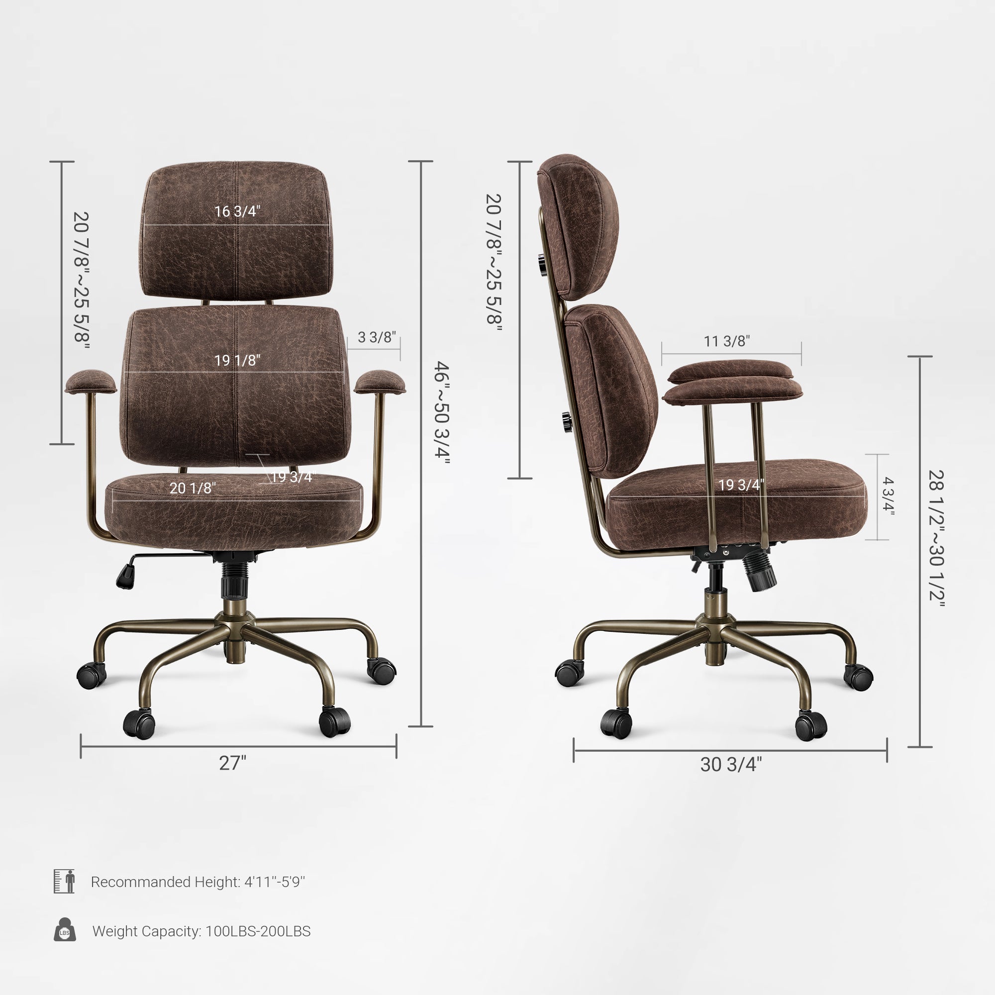 High Back Office Chair - Ultra Soft Cushion Adjustable